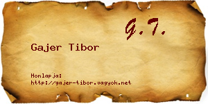 Gajer Tibor névjegykártya